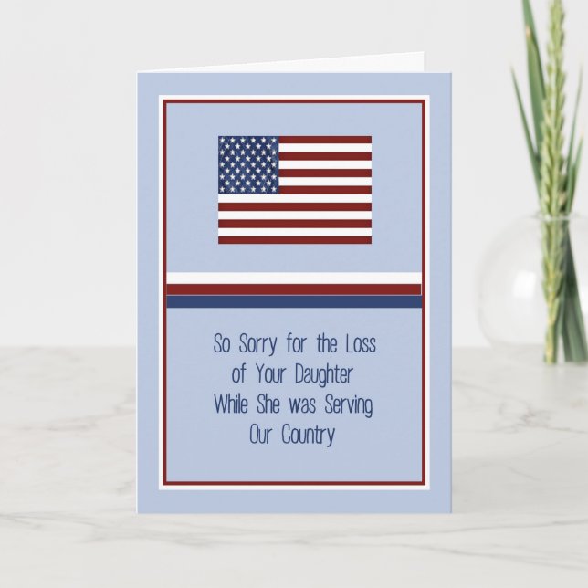 Sympathy Card Loss of Daughter in Service USA (Front)