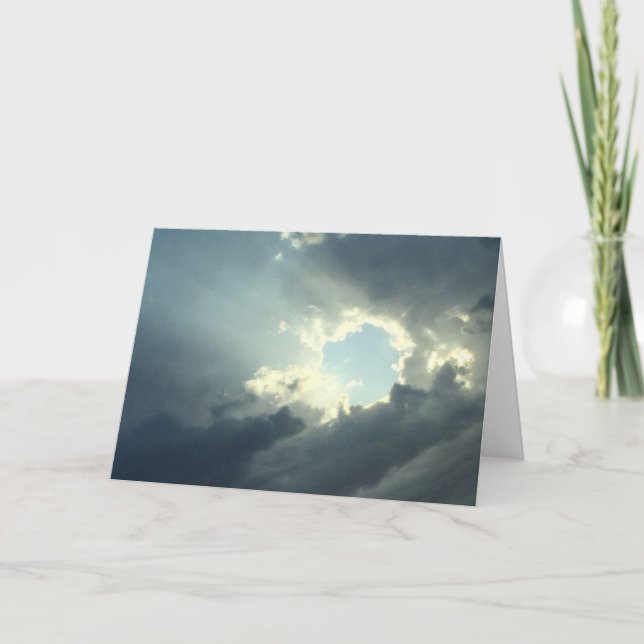 Sympathy card, photo , dark sky with beam shining card (Front)