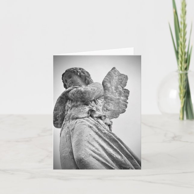 Sympathy Card Stone Angel 2 images BLANK INSIDE  (Front)