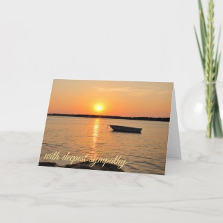 Sympathy card sunset with small boat by Jo Images