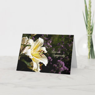 Sympathy card with a white lily