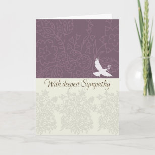 Sympathy card with dove, deepest sympathy