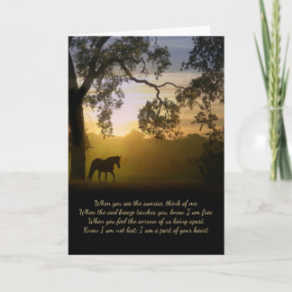 Sympathy Card with Horse and Spiritual Poem
