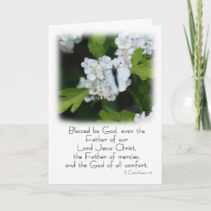 Sympathy Card With Psalm And Butterfly On Blossom