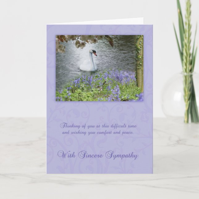 Sympathy Card With Swan And Woodland (Front)