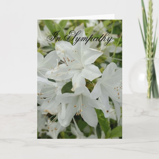 Sympathy card with white azaleas (Front)