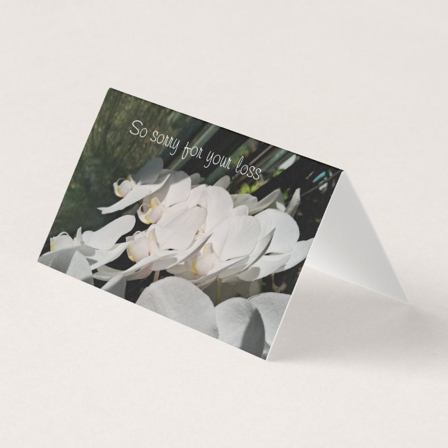 Sympathy card with White Moth Orchids (Front)