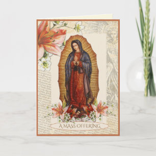 Sympathy Catholic Mass Offering Guadalupe Mary Card