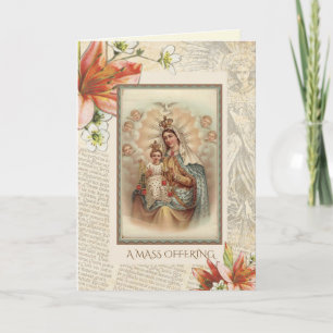Sympathy Catholic Requiem Mass Offering Mary Card