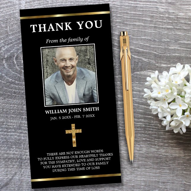 Sympathy Christian Gold Cross THANK YOU | PHOTO (Creator Uploaded)