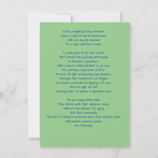 Sympathy condolence card for loss of child