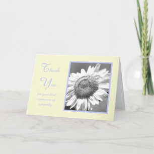 Sympathy Condolence Thank You Card -- Sunflower