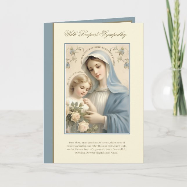 Sympathy Condolence Virgin Mary Jesus Card (Front)