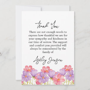 Sympathy Cosmos Photo Funeral Thank You Card
