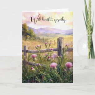 Sympathy Country Pink Thistles Card