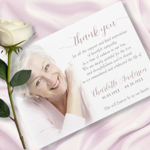 Sympathy Custom Photo Funeral Thank You Card