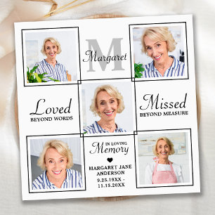 Sympathy Elegant Photo Collage Memorial Funeral Thank You Card