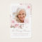 Sympathy Elegant Pink Rose Cross Photo Prayer Card