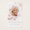 Sympathy Elegant Pink Rose Cross Photo Prayer Card