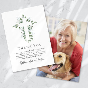 Sympathy Eucalyptus Cross Funeral  Thank You Card