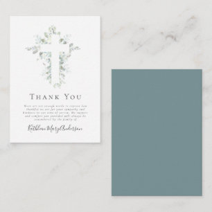 Sympathy Eucalyptus Funeral Thank You Note Card