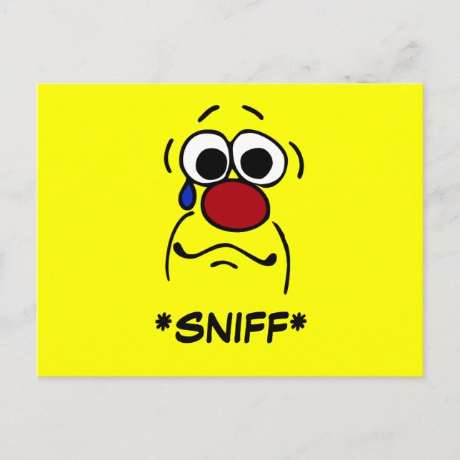Sympathy Face Grumpey Postcard (Front)