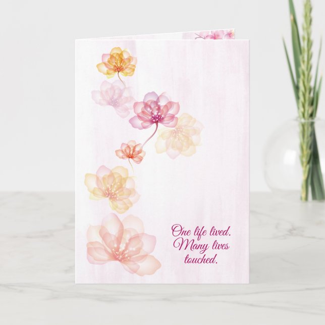 Sympathy Floral Design on Pink Card (Front)