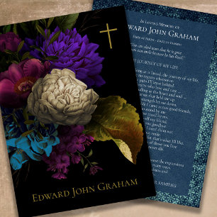 Sympathy Floral Memorial Funeral Thank You Card