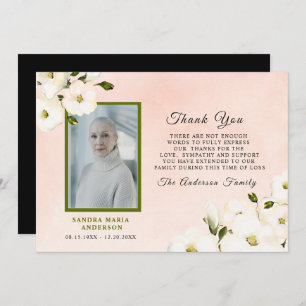 Sympathy Floral Pink Photo Memory Thank You