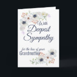 Sympathy Floral Watercolor Grandmother Card<br><div class="desc">A beautiful custom sympathy card to say sorry for the loss of a grandmother or grandma. Delicate watercolor floral design. Change name and message to personalise.</div>