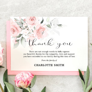 Sympathy Flower Blush Pink Roses THANK YOU   PHOTO