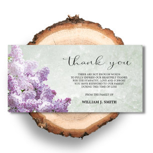 Sympathy Flower Lilacs THANK YOU Grey   PHOTO Card