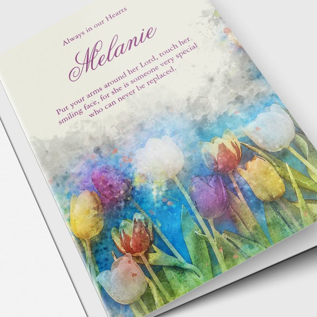 Sympathy Flowers Celebration of life Funeral Thank You Card (Sympathy floral Celebration of Life, In Loving Memory, Forever in our Hearts Funeral thank you cards)