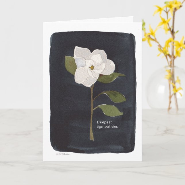 Sympathy Folded Card with Watercolor Flower (Yellow Flower)