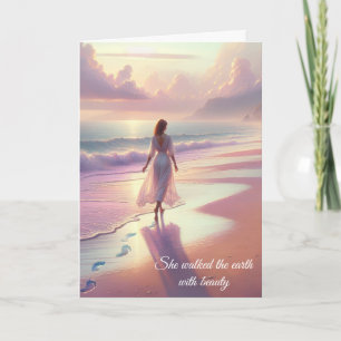Sympathy  Footprints On a Beach Card