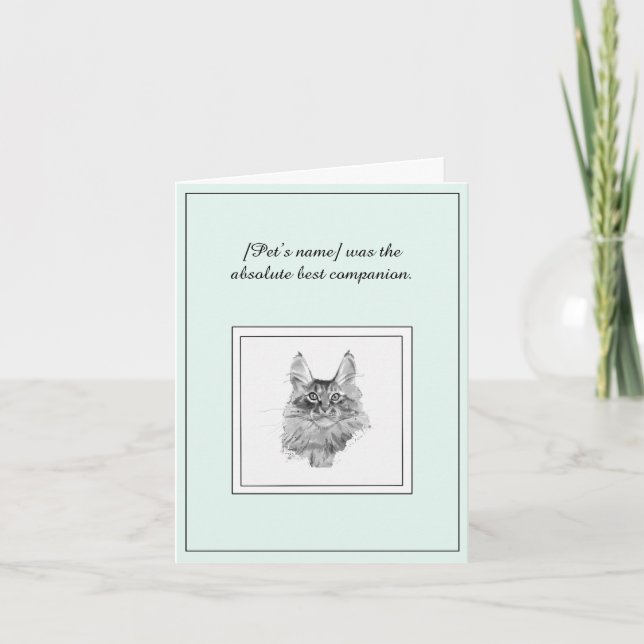 Sympathy for a Maine Coon Cat Folded Greeting Card (Front)