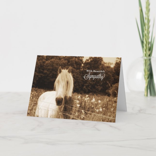Sympathy for Horse Lover in Western Sepia Tones Card (Front)