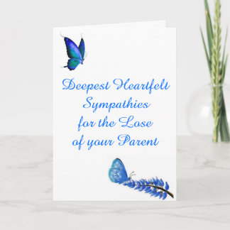 Sympathy for losing a parent card