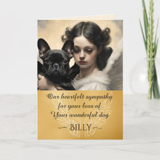 Sympathy for Loss Black French Bulldog Angel Art Invitation