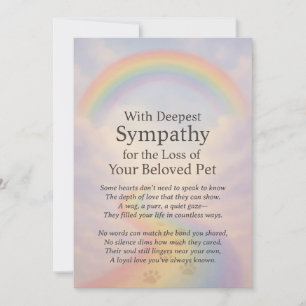 Sympathy for Loss of a Pet Card