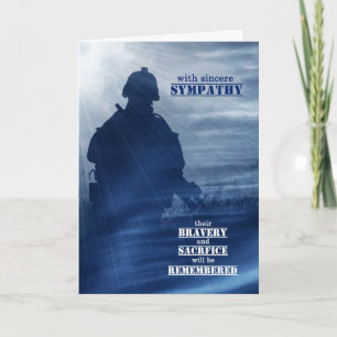 Sympathy for Loss of a Soldier Shades of Blue Card