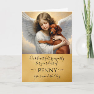 Sympathy for Loss of Dachshund Angel Card