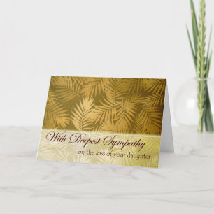 Sympathy for Loss of Daughter, Palm Fronds Card