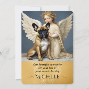 Sympathy for Loss Tan French Bulldog Angel Art Card