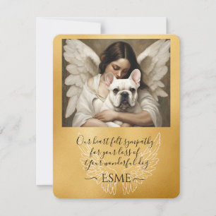 Sympathy for Loss White French Bulldog Angel Art