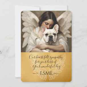 Sympathy for Loss White French Bulldog Angel Art