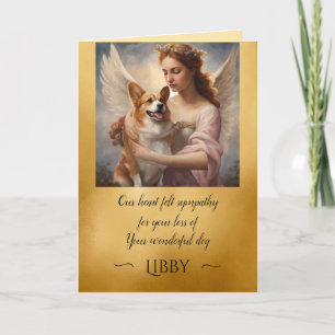 Sympathy for Lost Corgi Gold Angel Card