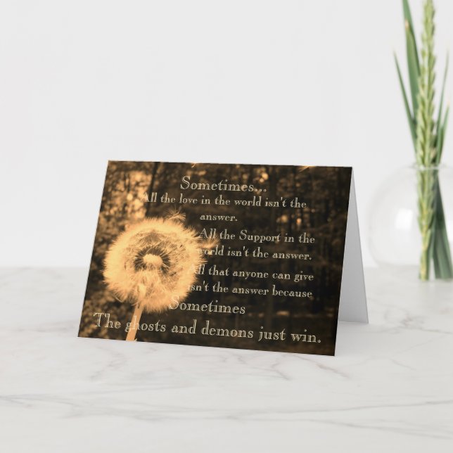 Sympathy for suicide loss card (Front)