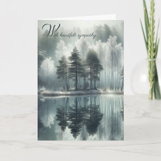 Sympathy Frozen Lake With Mist Card (Front)