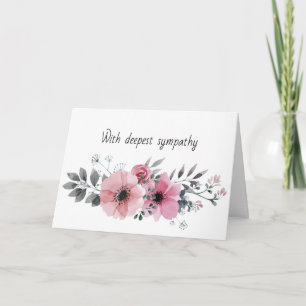 Sympathy funeral flower customisable card